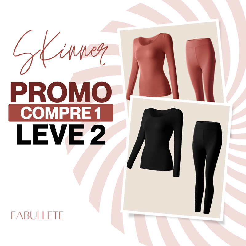 Conjunto de Roupa Térmica Feminina Sem Costuras Skinner